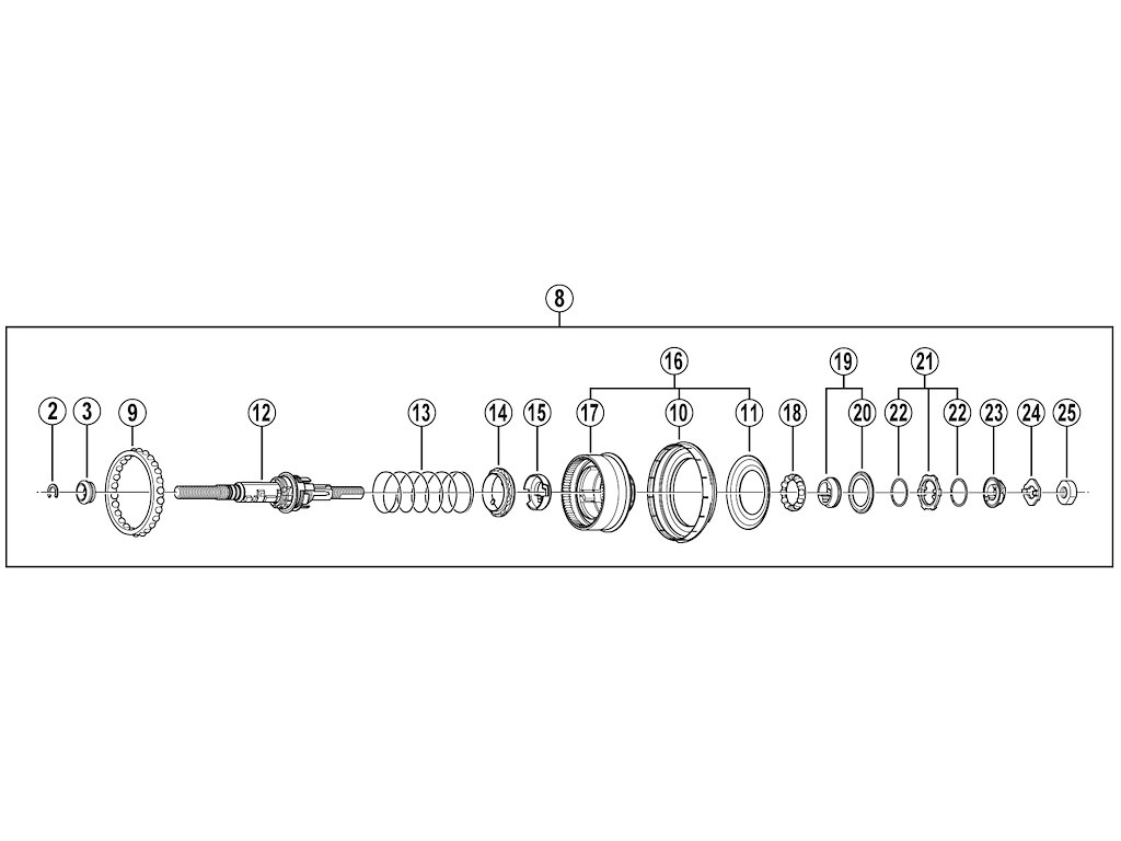 Shimano Nexus 7 forsegling til gearnav SG-7C22 og SG-7R42