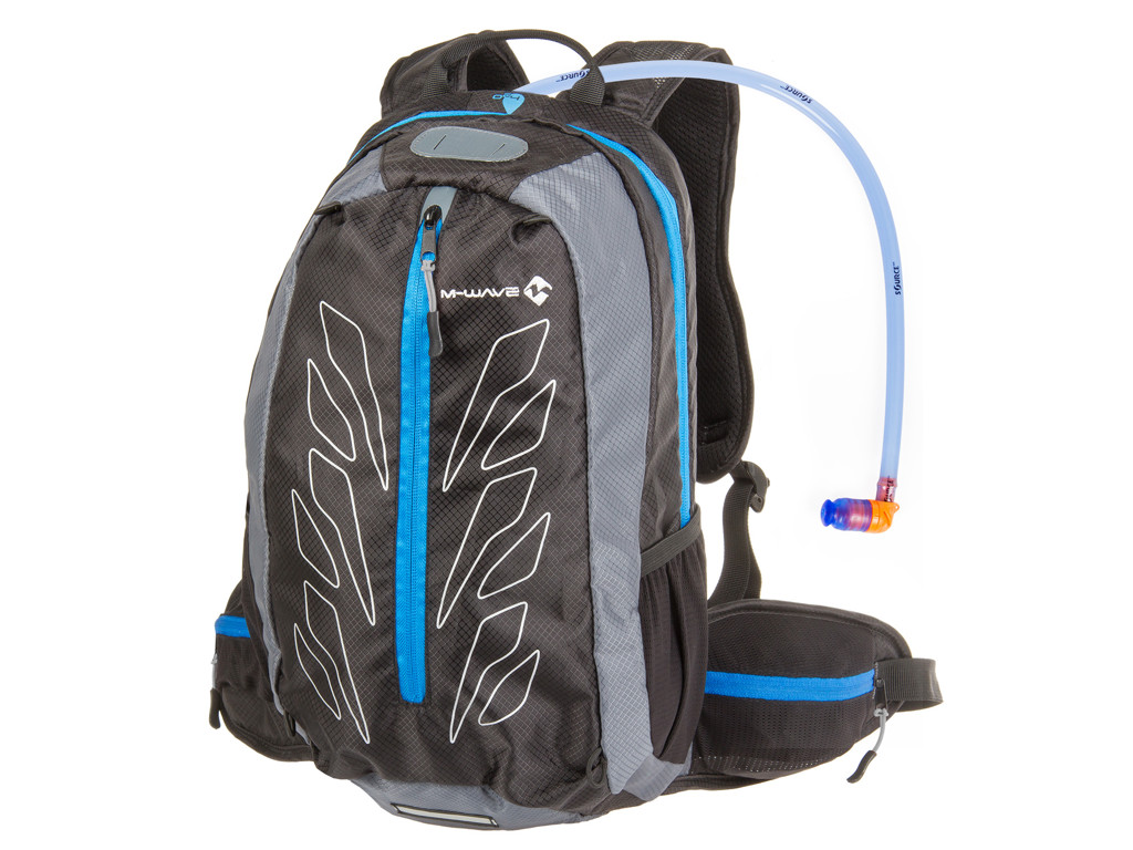 M-Wave Rough Ride - Rygsæk til cykling - Inklusiv 2 liter vandreservoir - 15 liter