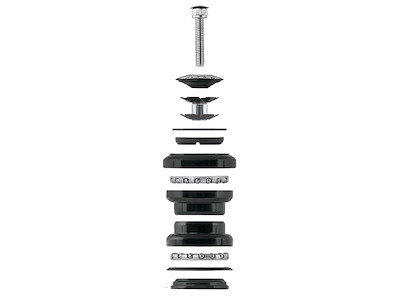 FORCE styrfittings AHEAD 1'' aluminium/stål - sort