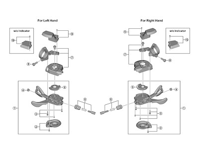Shimano SLX basedæksel højre og monteringsbolt til model SL-M7000