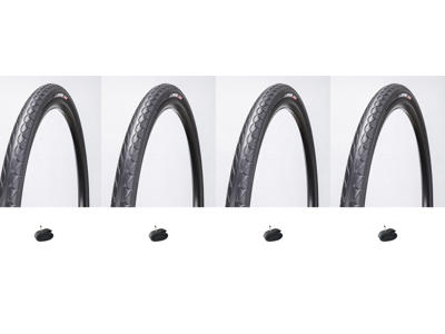 4 stk. Dæk og slanger til barnevogn 14 x 1,75 (47-254) Tråddæk - Sort