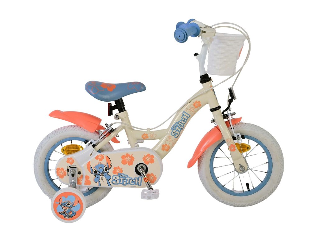 Volare Disney Stitch Børnecykel - 12" med støttehjul - Coral Blå