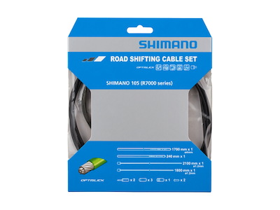 Shimano Optislick Gearkabel sæt Road - Shimano 105 - Sort