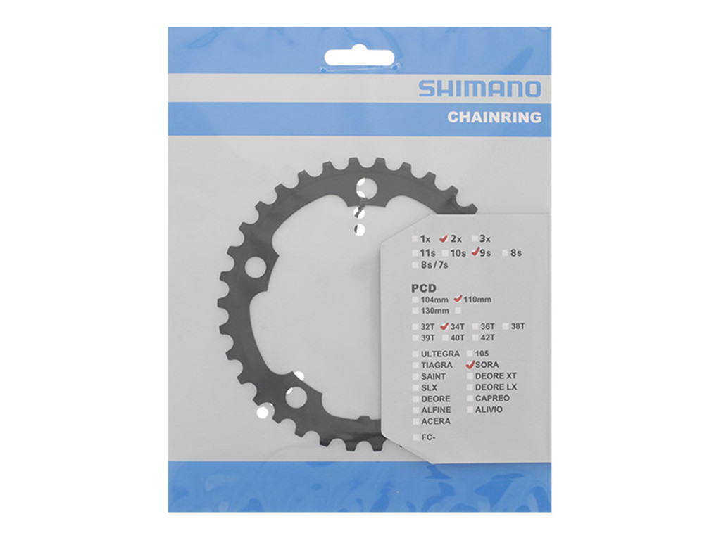 Shimano Sora - 34 tands klinge road - BCD110 - Sort - FC-3350