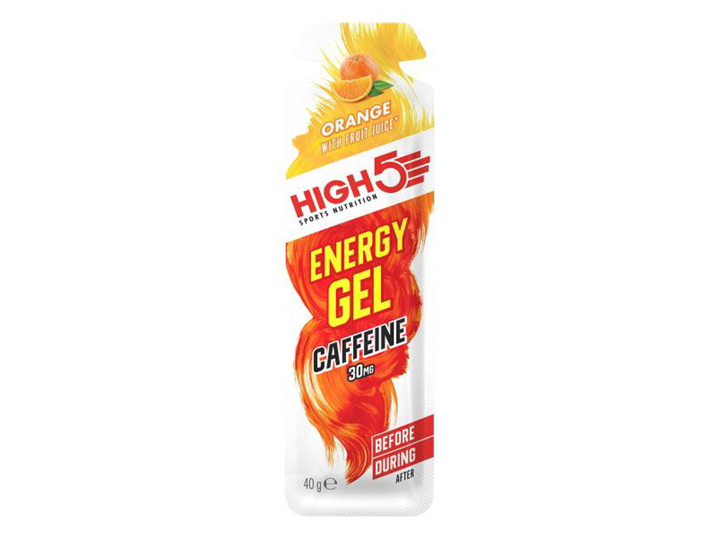 High5 EnergyGel+ - Appelsin 40 gram - Koffein - bedst før 30/6-2026