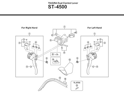Shimano Tiagra navneplade højre til ST-4500