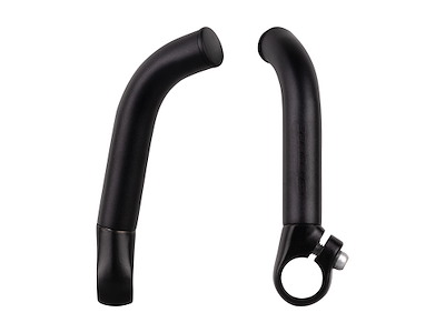 FORCE bar ends B4.3  14,5 cm lang aluminium - mat sort