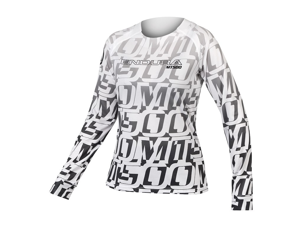Endura MT500 Print Tee - Lange ærmer - Dame - Sort/Hvid - Str. S