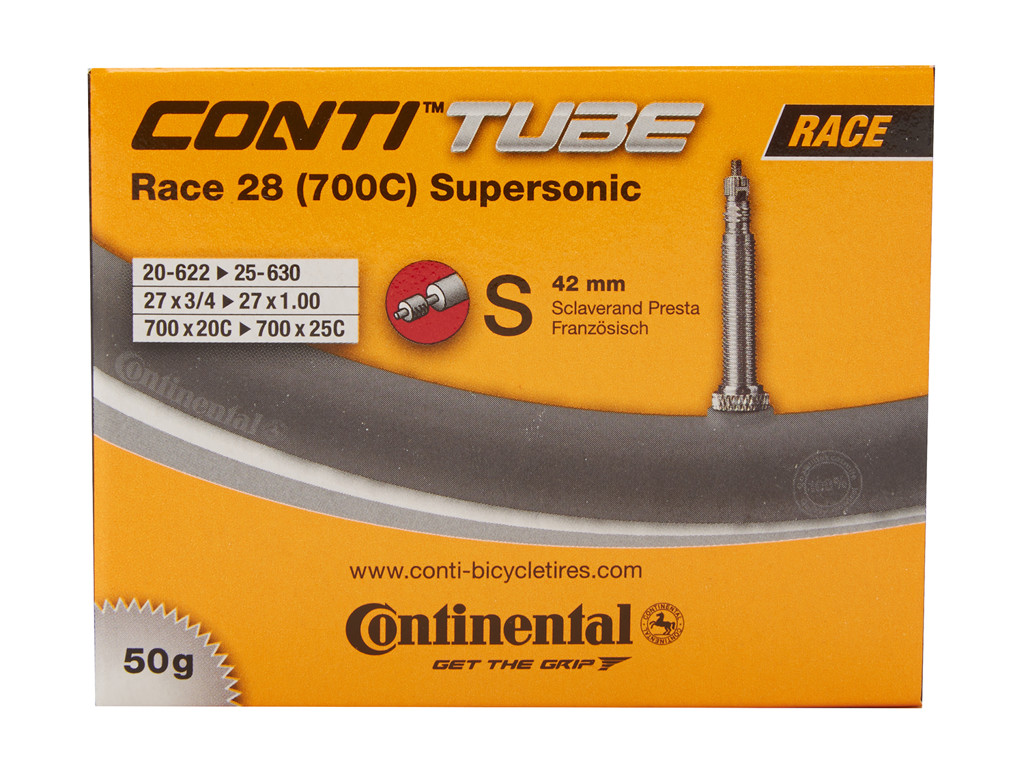 Continental Race 28 Supersonic - Cykelslange - 700x20-25c - 42-60 mm racerventil