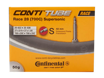 Continental Race 28 Supersonic - Cykelslange - 700x20-25c - 42-60 mm racerventil