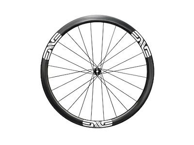 ENVE SES 3.4 forhjul Race 700c Center Lock disc og E-Thru 12 x 100mm med hvide stickers