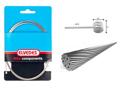Elvedes Bremsewire 1×19 ø1,5/5000mm ø7×6mm