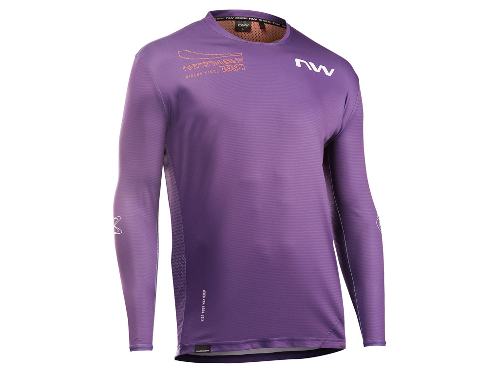 Northwave - Edge 2 LS - Cykeltrøje - Lange Ærmer  - Mørk Lilla/Orange - L