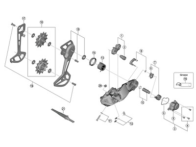 Shimano XT beslagakselenhed til bagskifter model RD-M8150-11