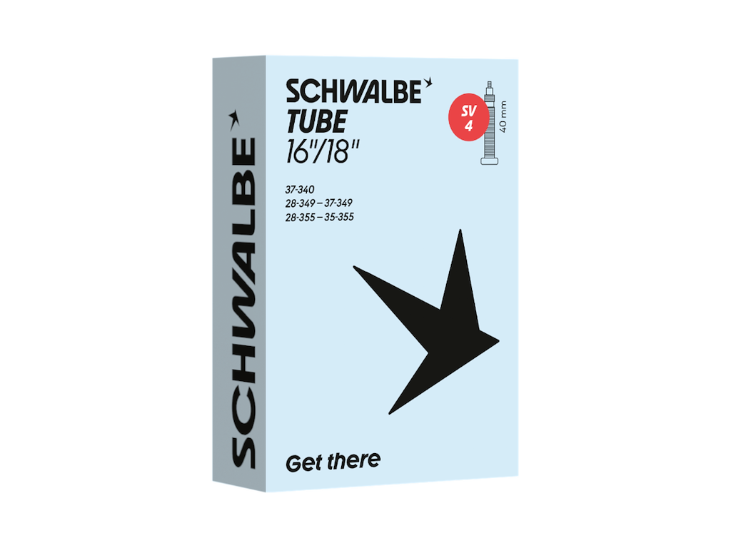 Schwalbe slange 16/18" (28/37-340/355) med 40mm lang racerventil SV4