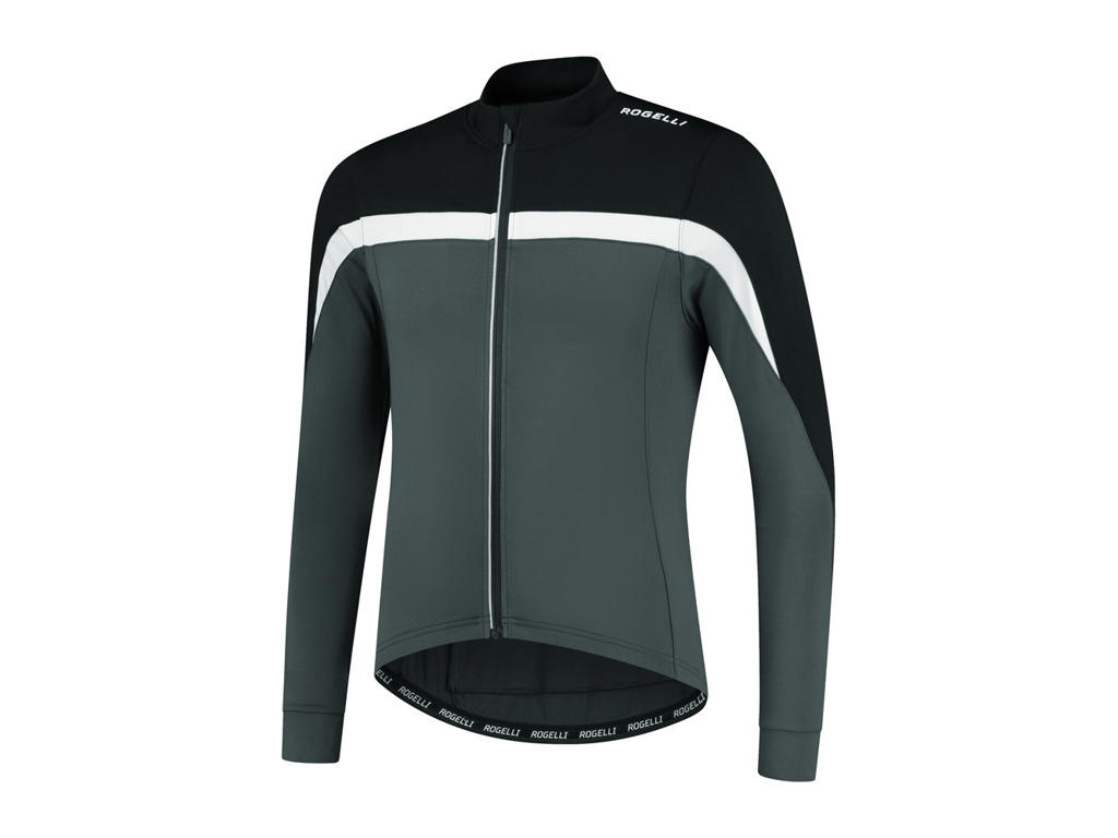 Rogelli Course - Cykeltrøje - Lange ærmer - Grå hvid sort - Str. 5XL