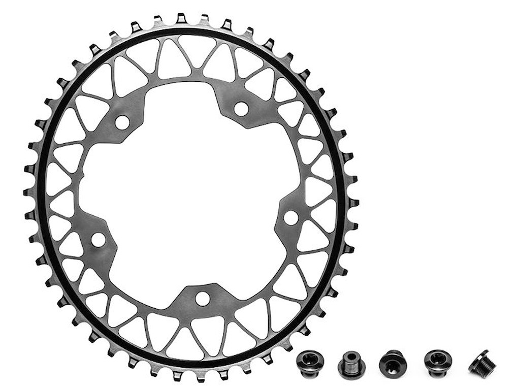 Absolute Black oval klinge til gravel, ø110, 5huls