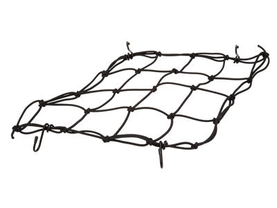 BikePartner - Sikkerhedsnet til kurv - 4 kroge - Sort - 25x25 cm 