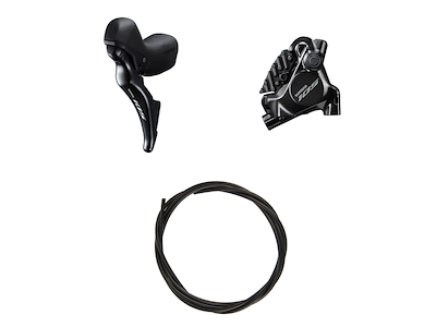 Shimano 105 STI og hydraulisk bremsesæt small venstre sort - ST-R7025L og BR-R7070F