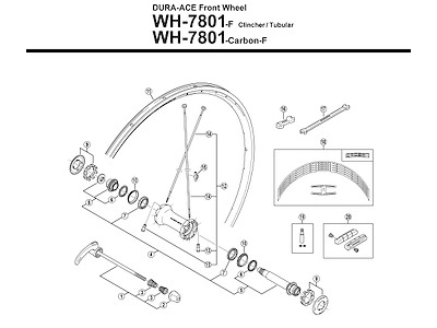 Shimano WH7801 SL foraksel komplet - 99,3mm lang