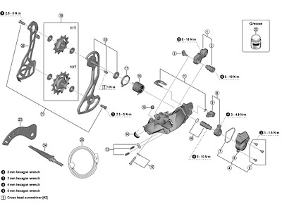 Shimano GRX G-Pulley måleværktøj til bagskifter RD-RX825