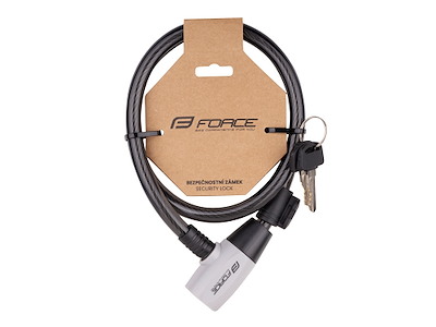 FORCE Ron spirallås med holder 80cm/12mm - Sort