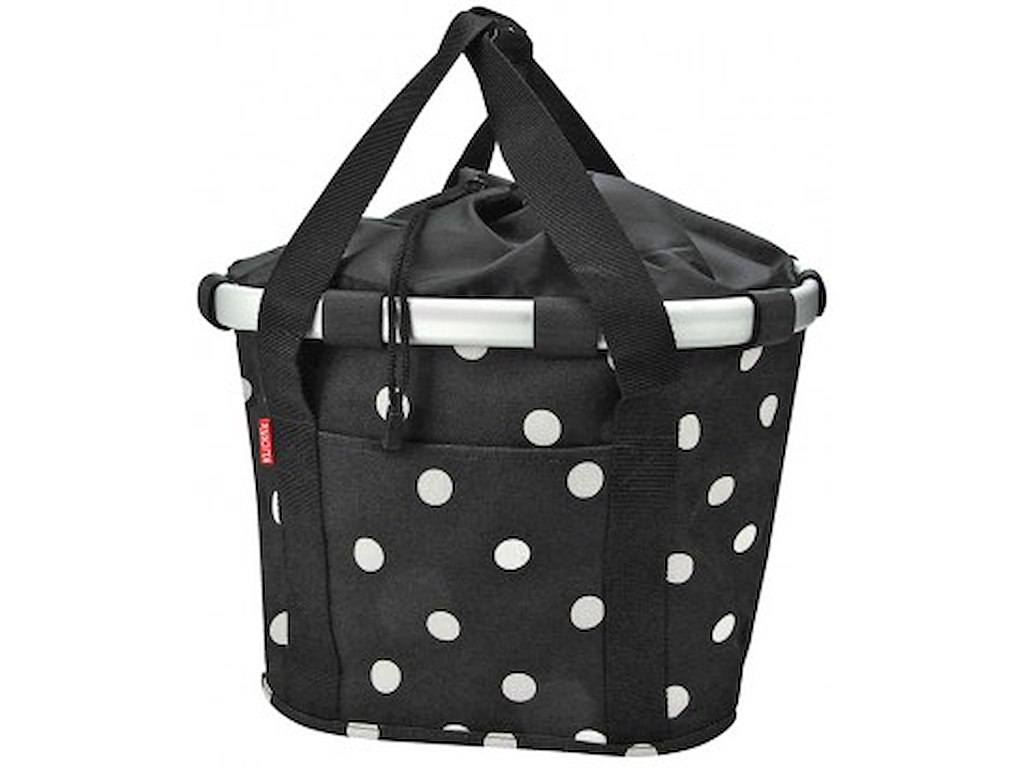 Klickfix Bikebasket sort med hvide prikker