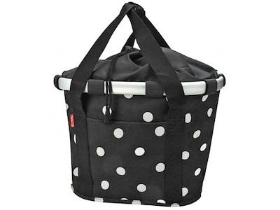 Klickfix Bikebasket sort med hvide prikker