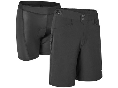 GripGrab Flow 2-i-1 Tekniske Cykelshorts Dame Sort