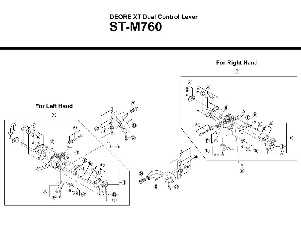 Shimano skiftegrebsenhed højre til ST-M760