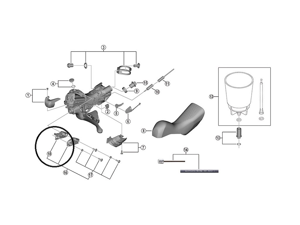 Shimano Membran til Venstre side i ST-R9120 Skiftegreb