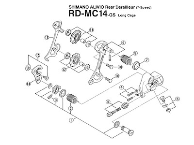 Shimano justeringsbolt til kabel RD-MC14 og MC34