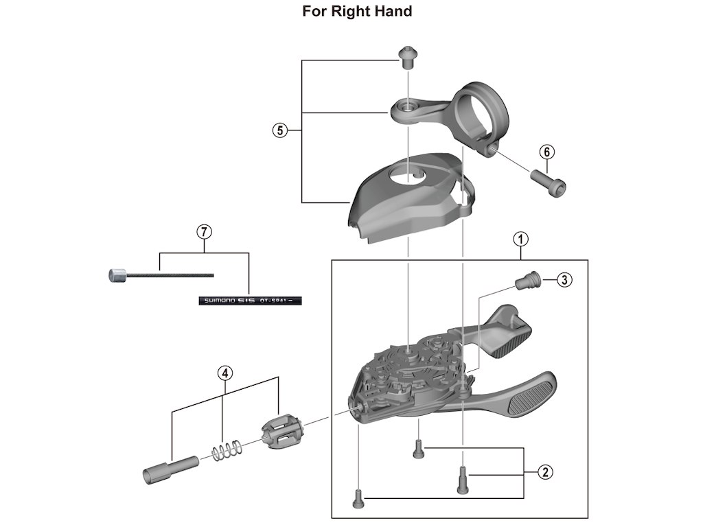 Shimano XT basedæksel enhed højre til skiftegreb model SL-M8130-R11 R