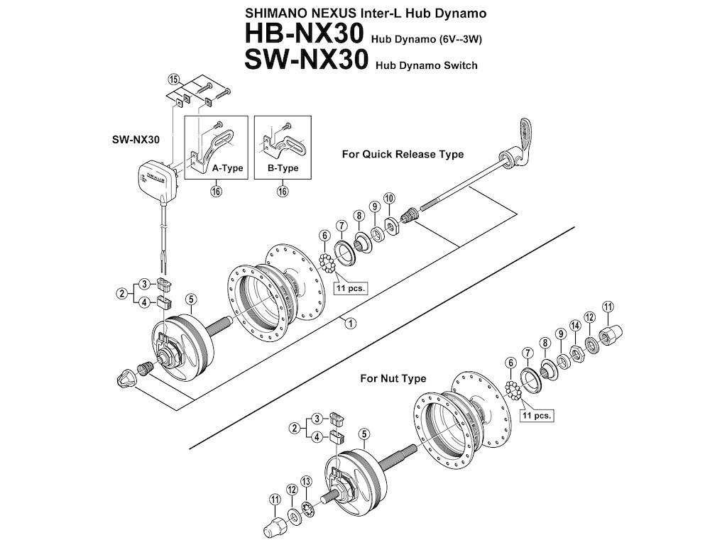 Shimano Nexus gummipakning til fornav HB-NX30
