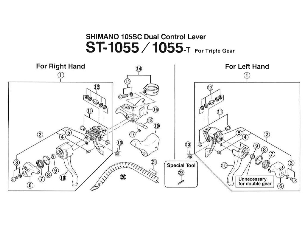 Shimano grebsgummi til ST-1056/A410/A551/A416/A417
