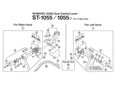 Shimano grebsgummi til ST-1056/A410/A551/A416/A417