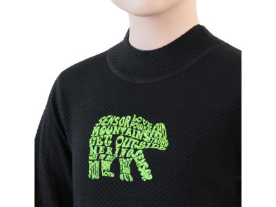 Sensor Merino Double Face - Skiundertrøje til børn - Sort