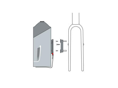 Klickfix Duo - Adapter til montering af cykeltasker - Ø35-60mm 