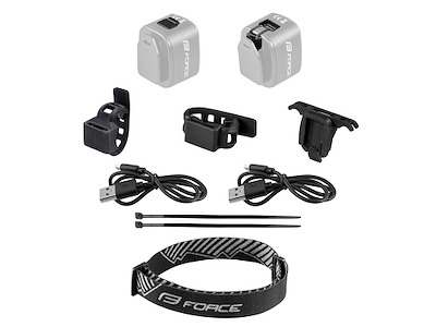 FORCE Flea Lygtesæt - USB Opladelig - 200/70 Lumen