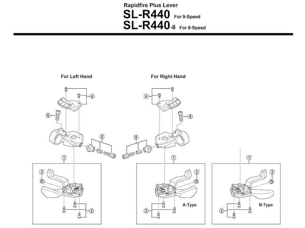 Shimano indikator unit højre 8 gear til SL-R440