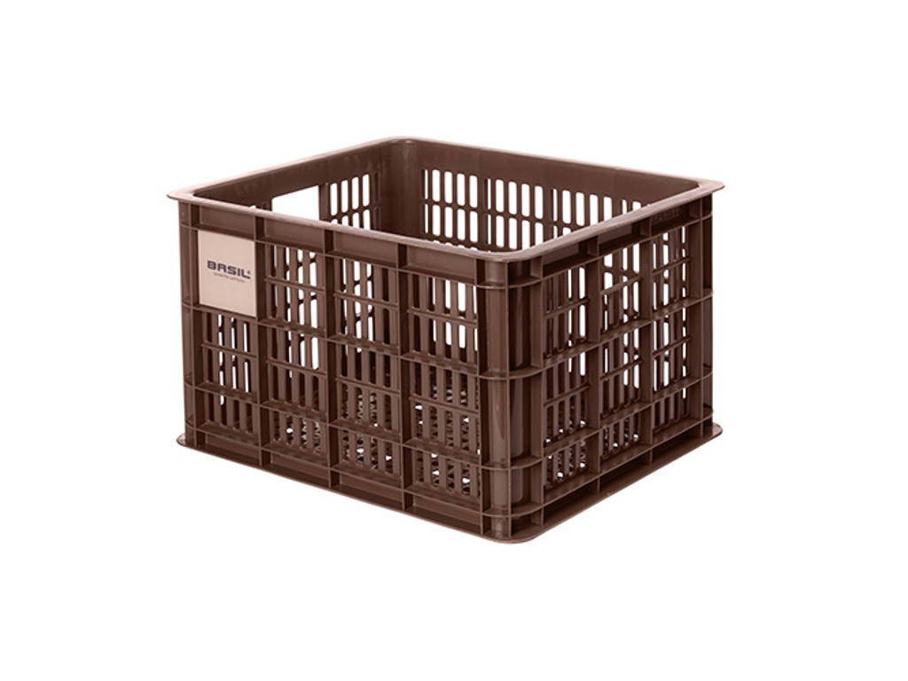 Basil Crate M - Plast kurv til MIK - Til opbevaring eller bagagebærer - Brun - 95% recycled material