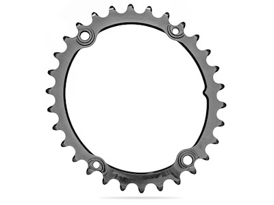 Absolute Black Oval Mindste Klinge til 2x11 30t, BCD Ø110, sort