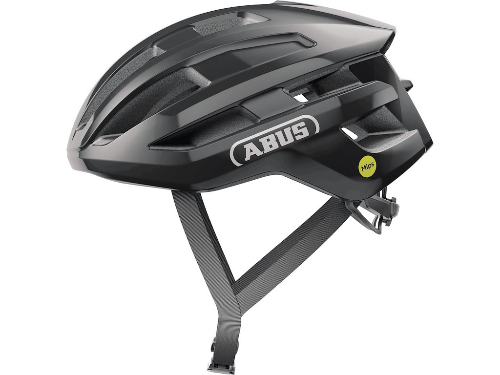 Abus Powerdome Mips Cykelhjelm Shiny Black (Hjelmstørrelse: 51-55 cm)