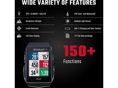 Sigma ROX 11.1 Evo - Cykelcomputer med GPS - Med Pulsmåler - Sort