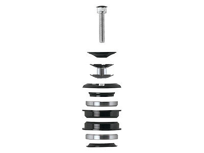FORCE styrfittings AHEAD 1 1/8'' aluminium - sort