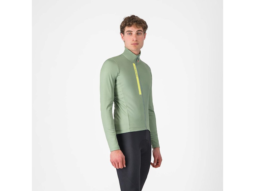 Castelli Entrata Thermal Jersey - Cykeltrøje - Lange ærmer - Green Pepper/Electric Lime - L
