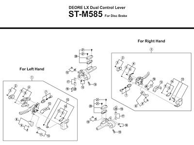 Shimano Deore LX top dæksel med skrue til venstre skiftegreb top model ST-M585