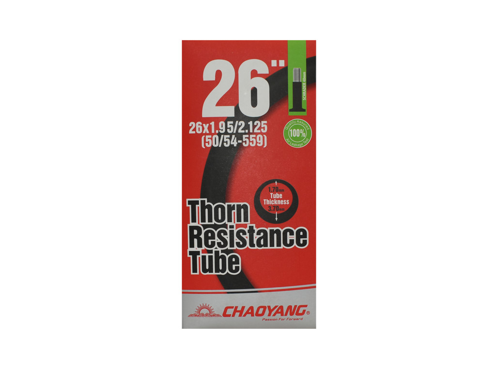 Chaoyang Slange 3,7mm tyk - 26 × 1.95-2.125 med 40mm lang Autoventil