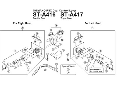 Shimano RSX skiftegrebsenhed venstre til ST-A417