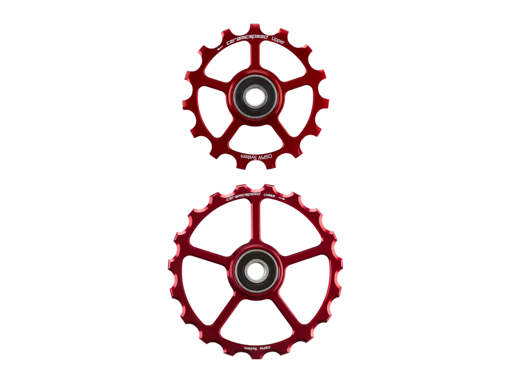 CeramicSpeed Keramisk Oversized Pulleyhjul - 15+19 - Rød
